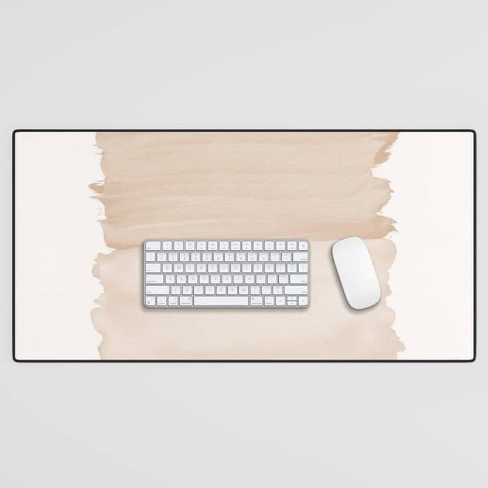Warm Beige Abstract Minimalism #1 #Minimal #Ink #Decor #Art #Homestorie Desk Mat