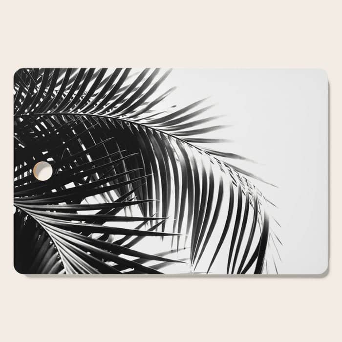 Palm Leaves Black & White Vibes #3 #Tropical #Decor #Art #Homestorie Cutting Board