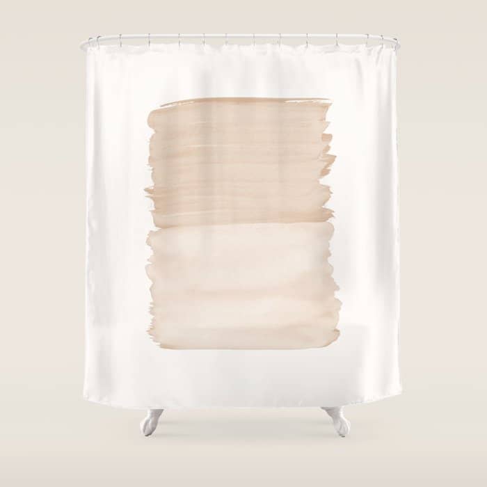 Warm Beige Abstract Minimalism #1 #Minimal #Ink #Decor #Art #Homestorie Shower Curtain