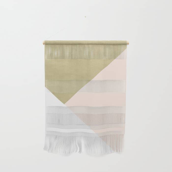 Gold Meets Blush & White Geometric #1 (Faux Foil) #Decor #Art #Homestorie Wall Hanging