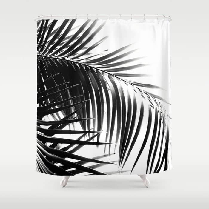 Palm Leaves Black & White Vibes #3 #Tropical #Decor #Art #Homestorie Shower Curtain