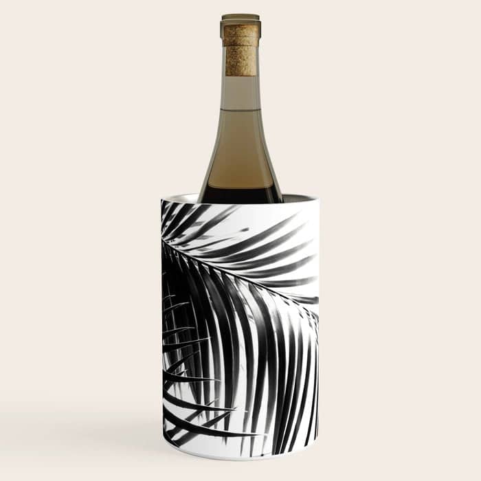 Palm Leaves Black & White Vibes #3 #Tropical #Decor #Art #Homestorie Wine Chiller