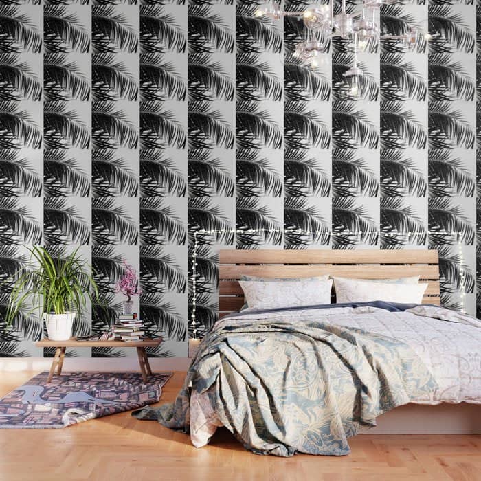 Palm Leaves Black & White Vibes #3 #Tropical #Decor #Art #Homestorie Wallpaper