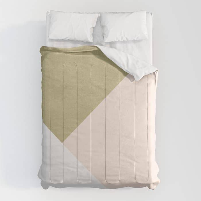 Gold Meets Blush & White Geometric #1 (Faux Foil) #Decor #Art #Homestorie Comforter