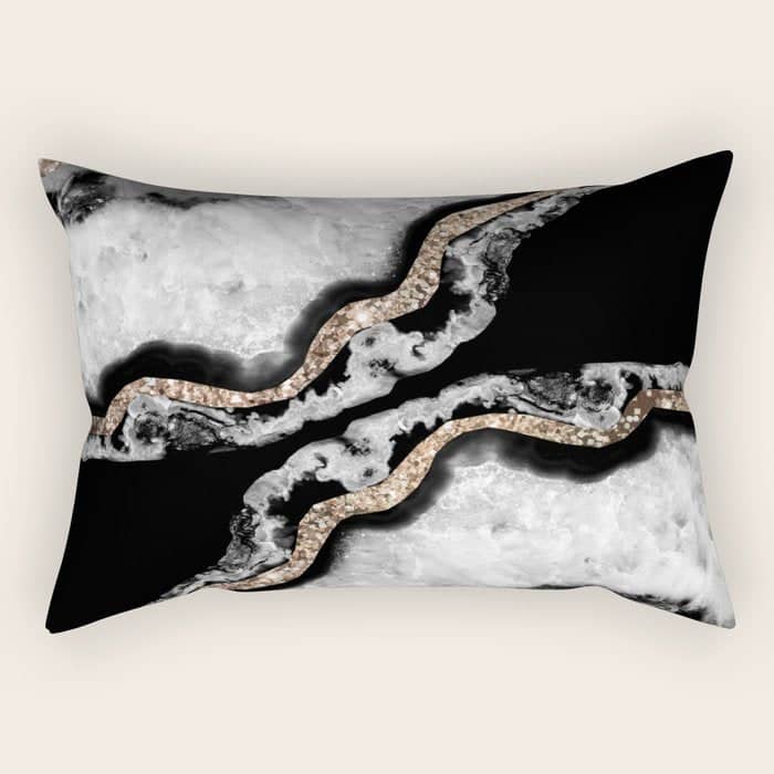 Yin Yang Agate Glitter Glam #8 #Gem #Decor #Art #Homestorie Rectangular Pillow