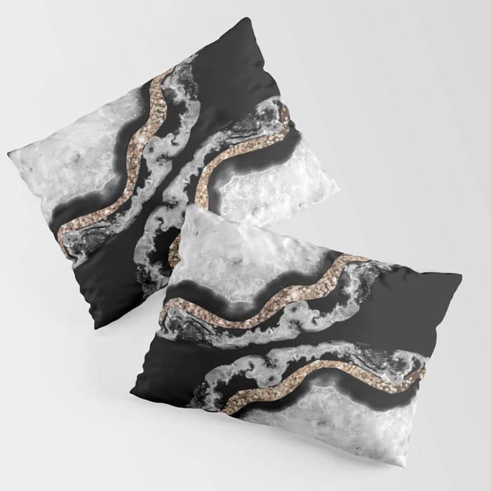 Yin Yang Agate Glitter Glam #8 #Gem #Decor #Art #Homestorie Pillow Sham