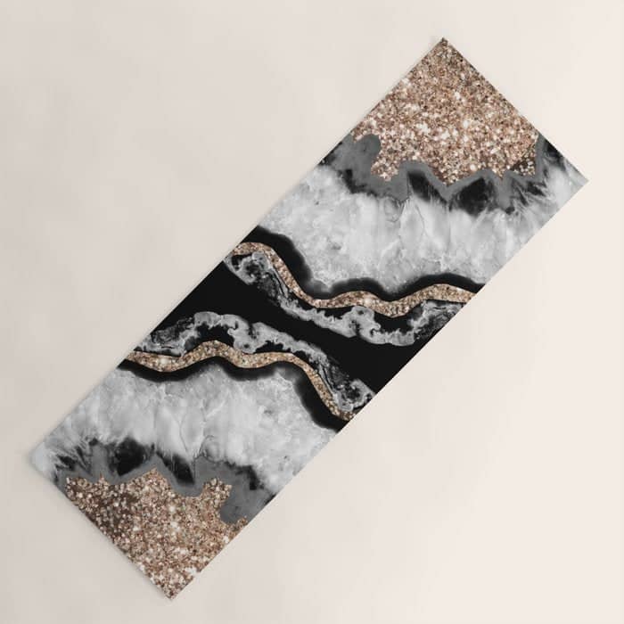 Yin Yang Agate Glitter Glam #8 #Gem #Decor #Art #Homestorie Yoga Mat