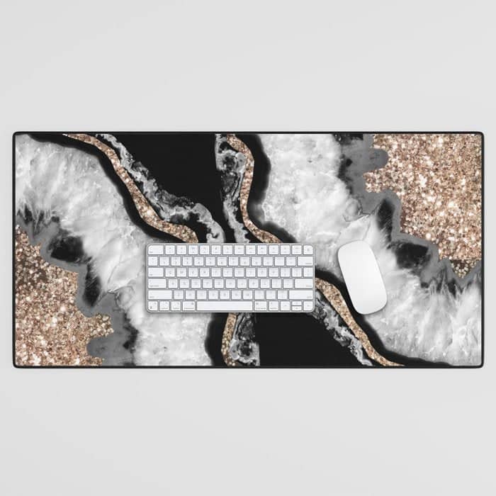 Yin Yang Agate Glitter Glam #8 #Gem #Decor #Art #Homestorie Desk Mat