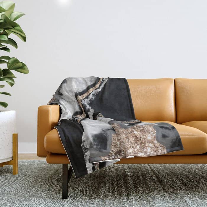 Yin Yang Agate Glitter Glam #8 #Gem #Decor #Art #Homestorie Throw Blanket