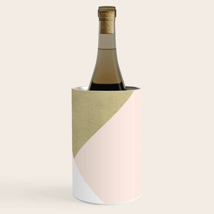 Gold Meets Blush & White Geometric #1 (Faux Foil) #Decor #Art #Homestorie Wine Chiller