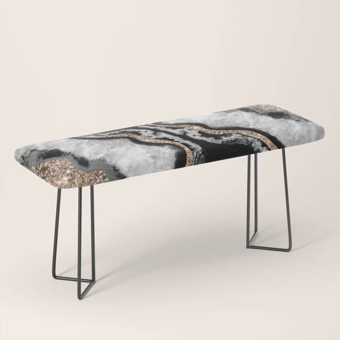 Yin Yang Agate Glitter Glam #8 #Gem #Decor #Art #Homestorie Bench