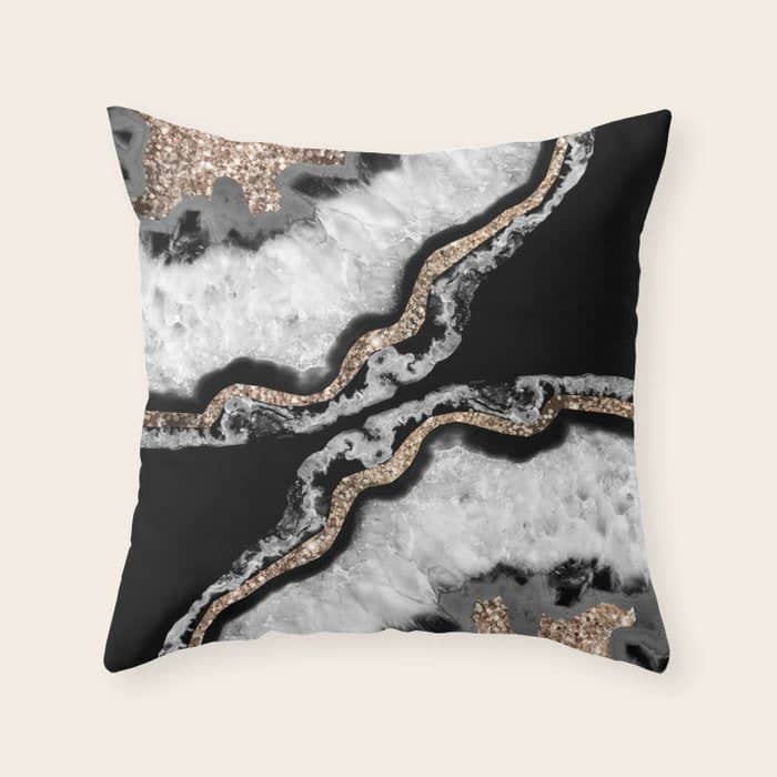 Yin Yang Agate Glitter Glam #8 #Gem #Decor #Art #Homestorie Throw Pillow