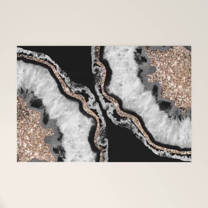 Yin Yang Agate Glitter Glam #8 #Gem #Decor #Art #Homestorie Welcome Mat