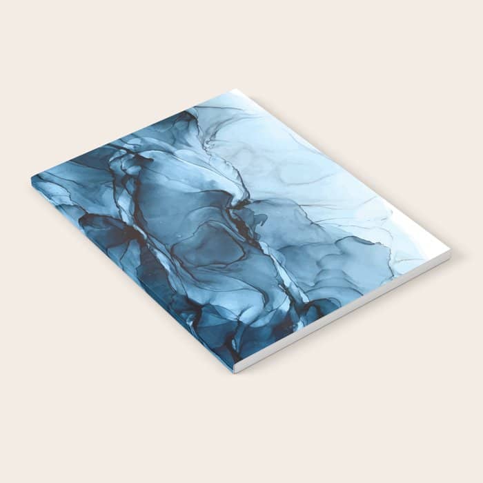 Deep Blue Flowing Water Abstract Painting Notebook