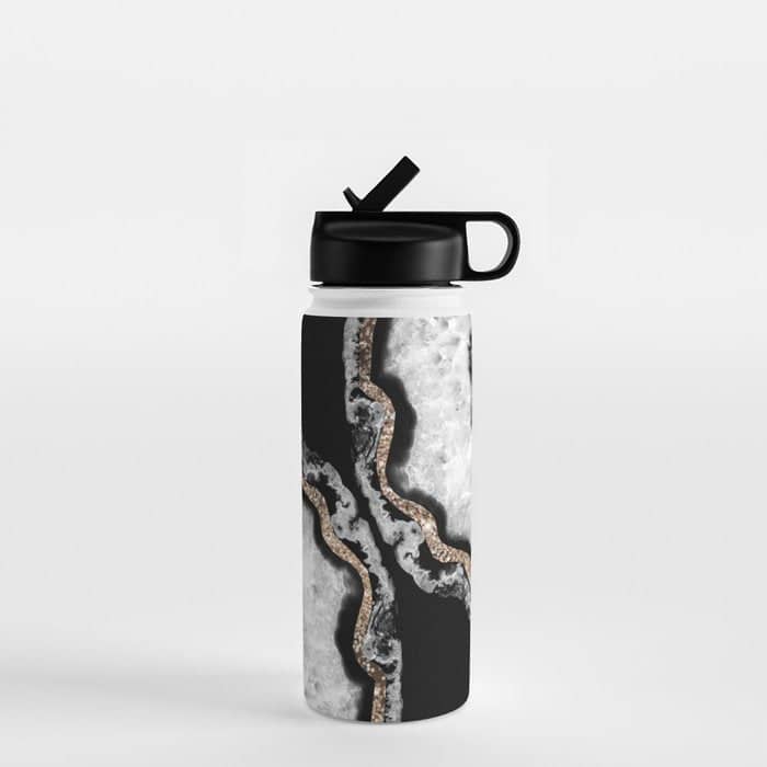 Yin Yang Agate Glitter Glam #8 #Gem #Decor #Art #Homestorie Water Bottle