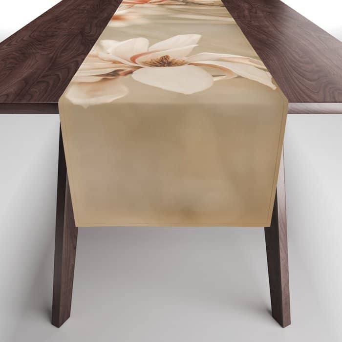 Magnolia Peach Blossom Tree Table Runner
