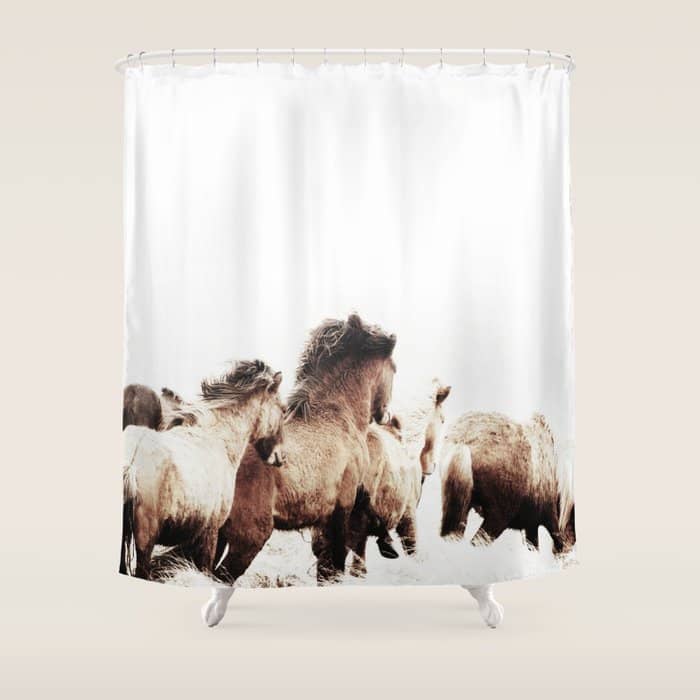 Wild And Free 2 - Horses Of Iceland Shower Curtain