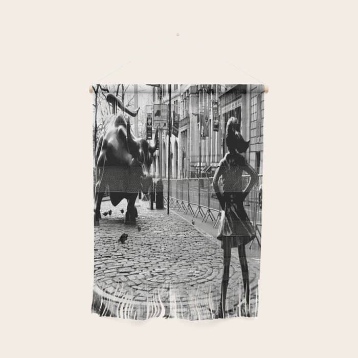 Fearless Girl And The Charging Bull Wall Hanging