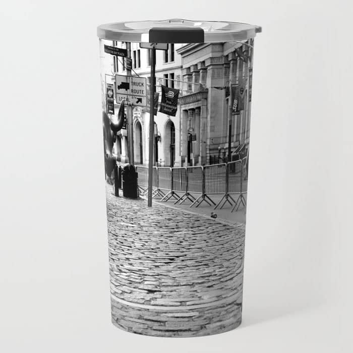 Fearless Girl And The Charging Bull Travel Mug