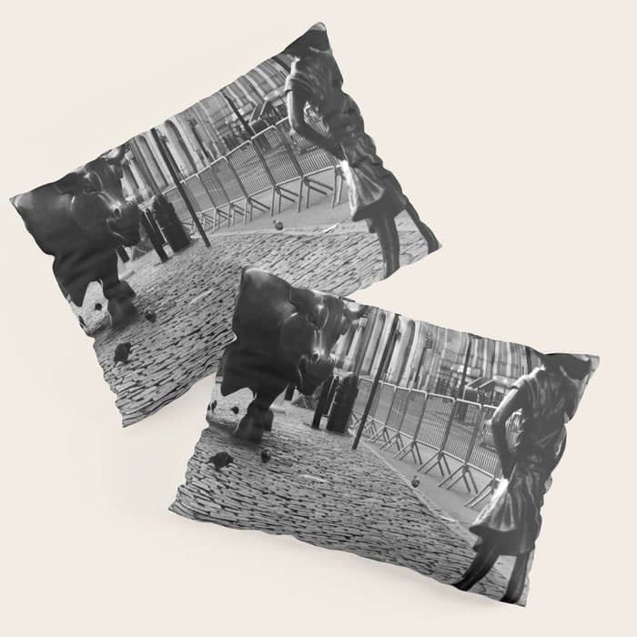 Fearless Girl And The Charging Bull Pillow Sham