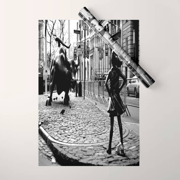 Fearless Girl And The Charging Bull Wrapping Paper
