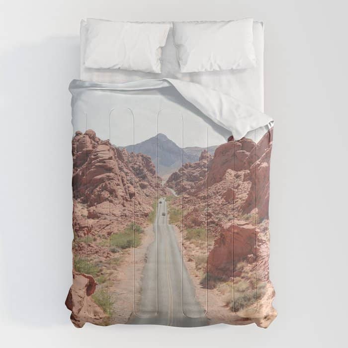 Roads Of Nevada Desert Picture | Valley Of Fire State Park Art Print | Usa Travel Photography Comforter