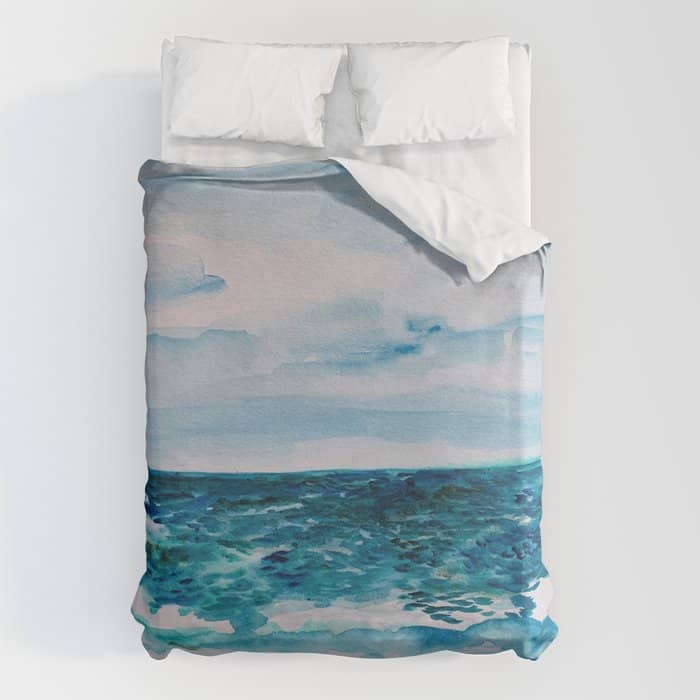 Cabo Beach Mexico Watercolor #1 Duvet Cover