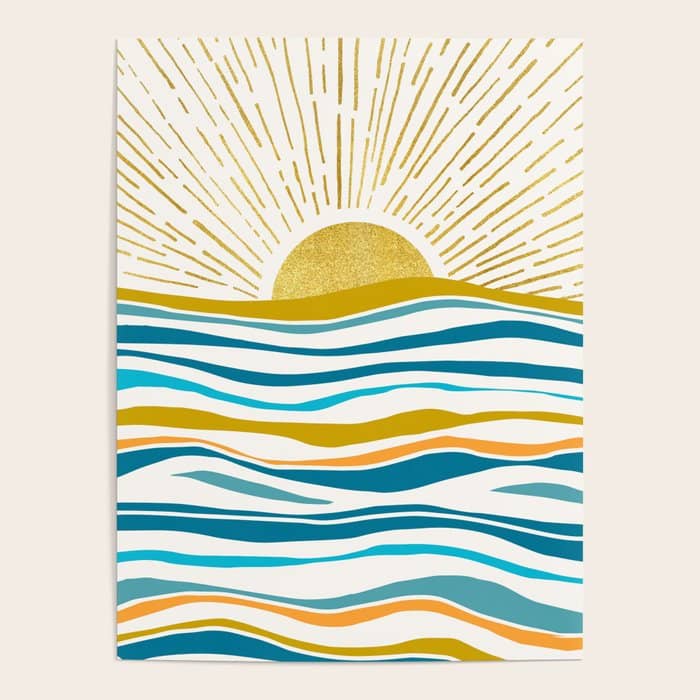 Sunrise At Sea Abstract Landscape Poster