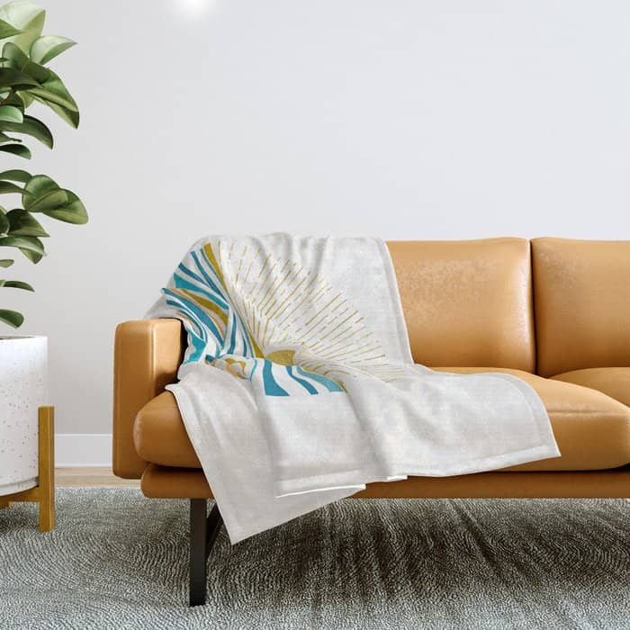 Sunrise At Sea Abstract Landscape Throw Blanket