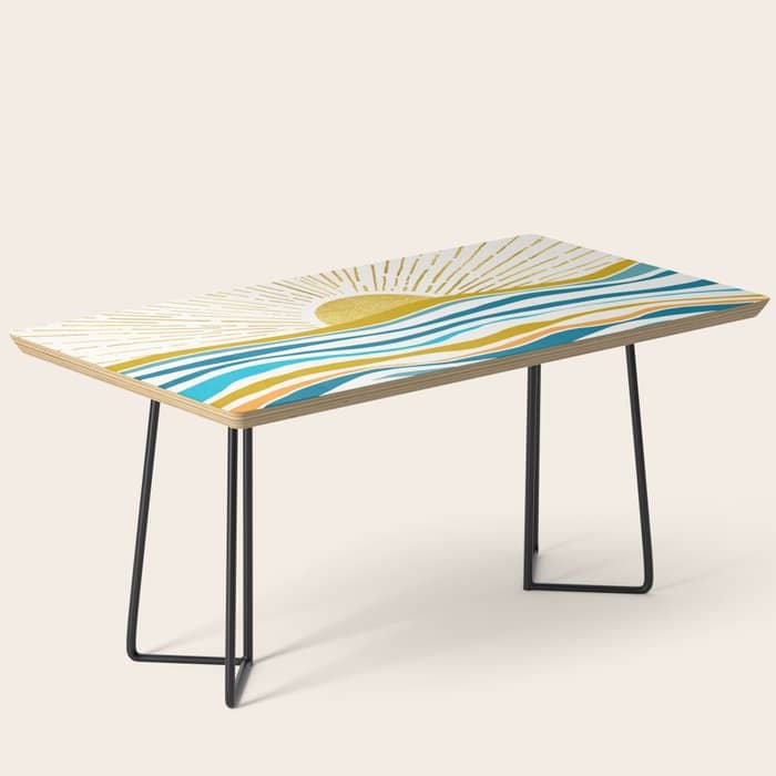 Sunrise At Sea Abstract Landscape Coffee Table