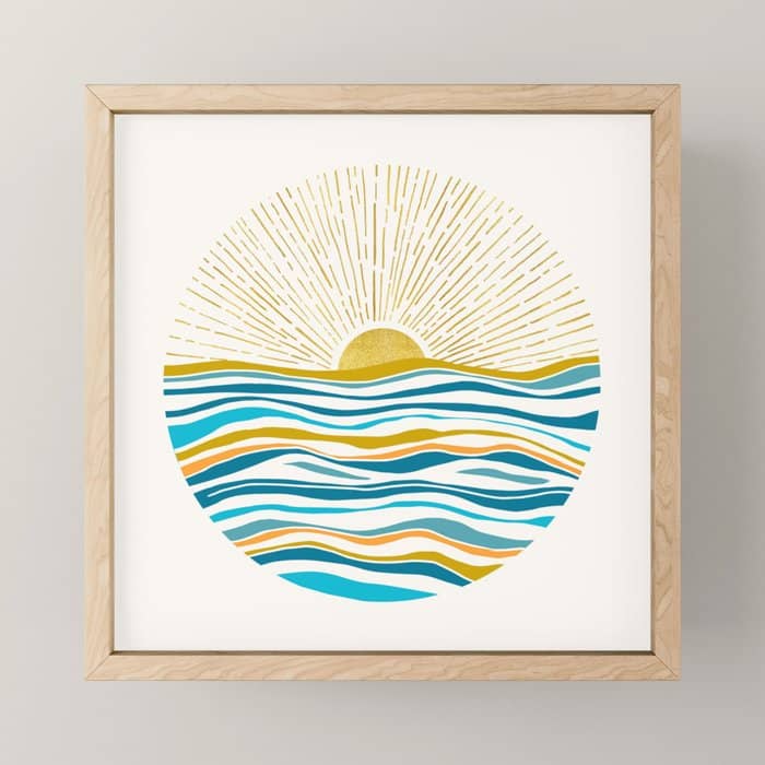 Sunrise At Sea Abstract Landscape Mini Art Print
