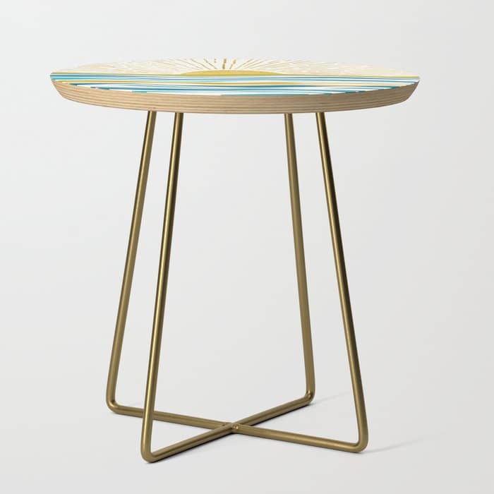 Sunrise At Sea Abstract Landscape Side Table