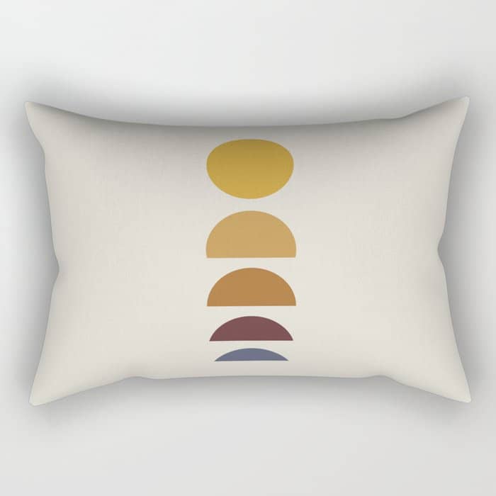 Minimal Sunrise Sunset Shapes Rectangular Pillow