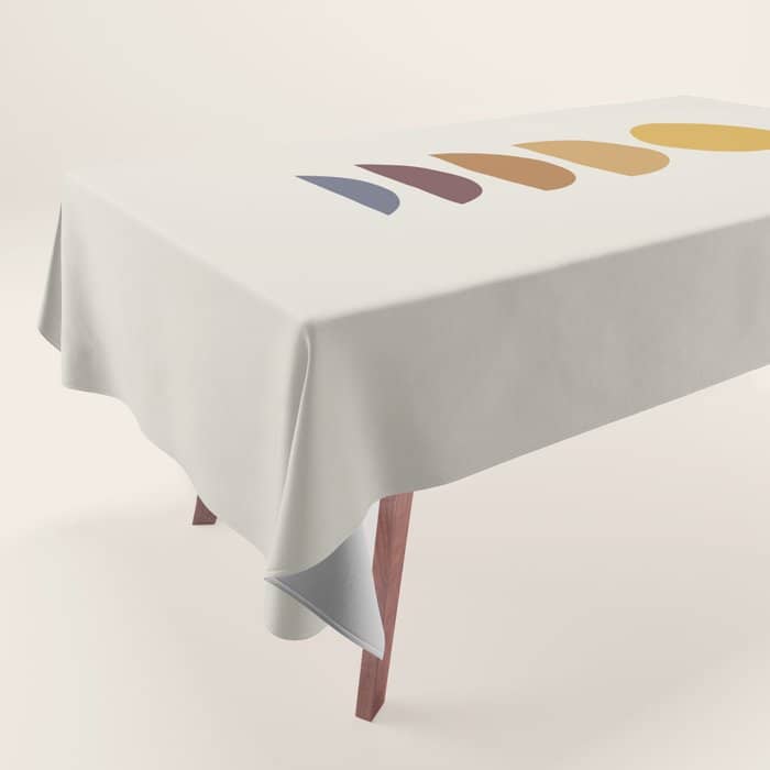 Minimal Sunrise Sunset Shapes Tablecloth