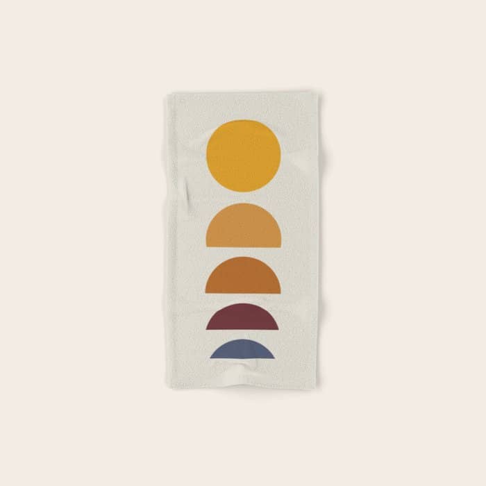 Minimal Sunrise Sunset Shapes Bath Towel