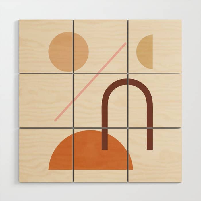 Abstraction_geometric_shape_art_minimalism_001c Wood Wall Art