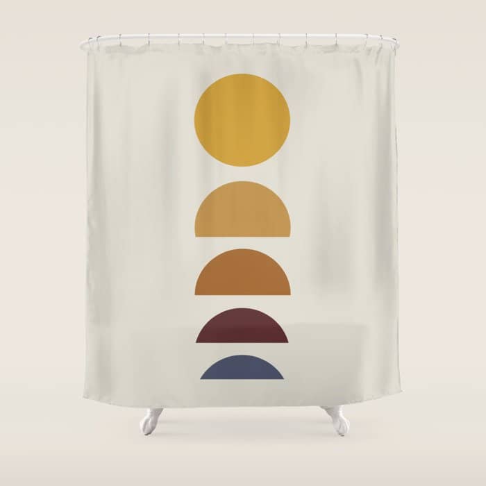 Minimal Sunrise Sunset Shapes Shower Curtain