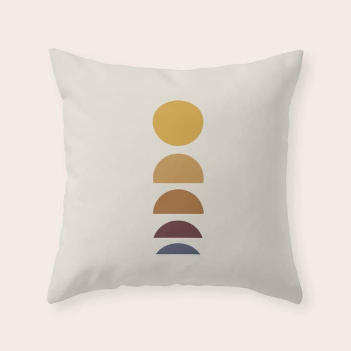 Minimal Sunrise Sunset Shapes Throw Pillow