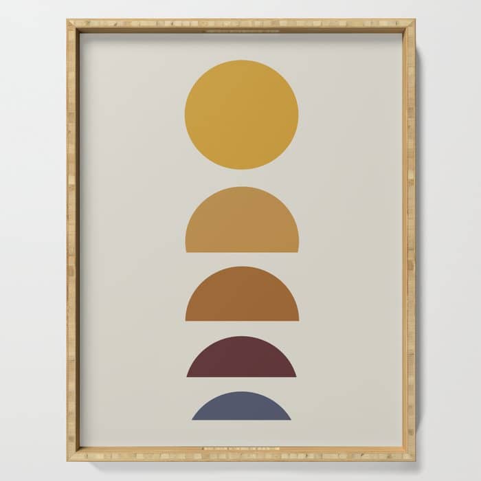 Minimal Sunrise Sunset Shapes Serving Tray