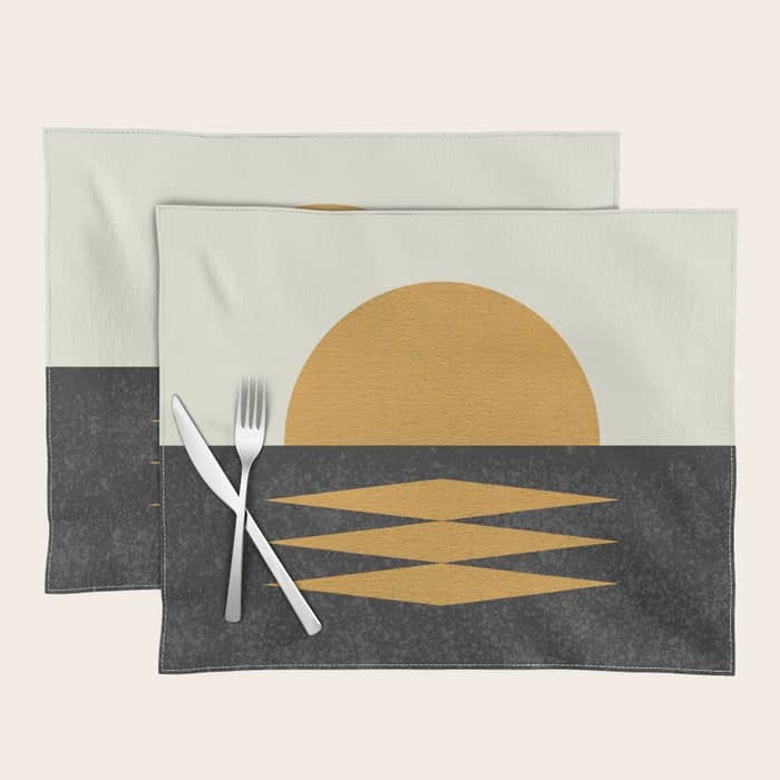 Sunset Geometric Midcentury Style Placemat