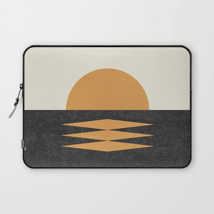 Sunset Geometric Midcentury Style Laptop Sleeve