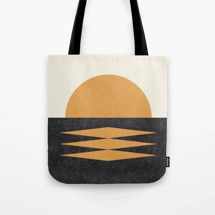 Sunset Geometric Midcentury Style Tote Bag