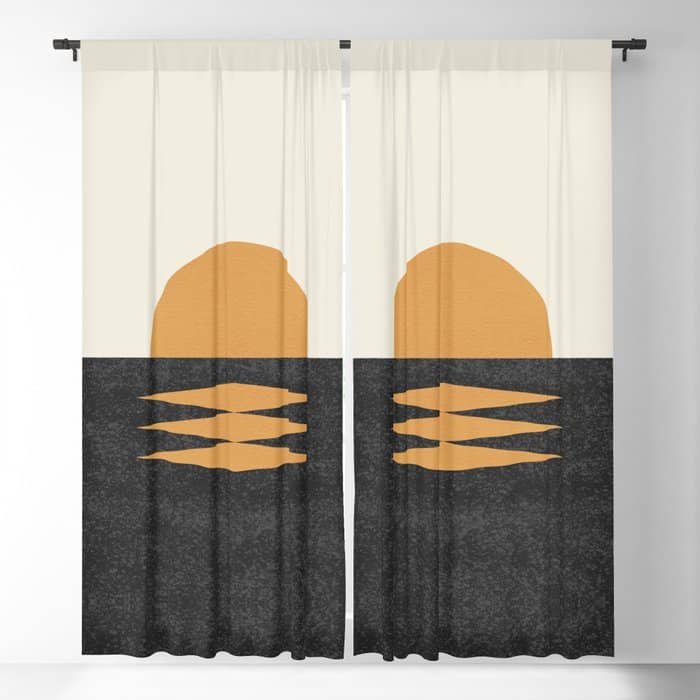 Sunset Geometric Midcentury Style Window Curtain
