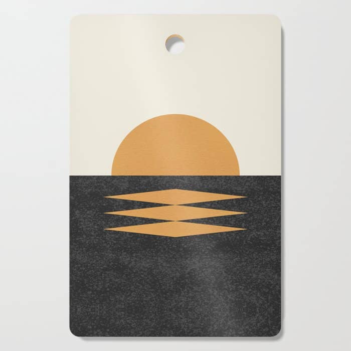 Sunset Geometric Midcentury Style Cutting Board
