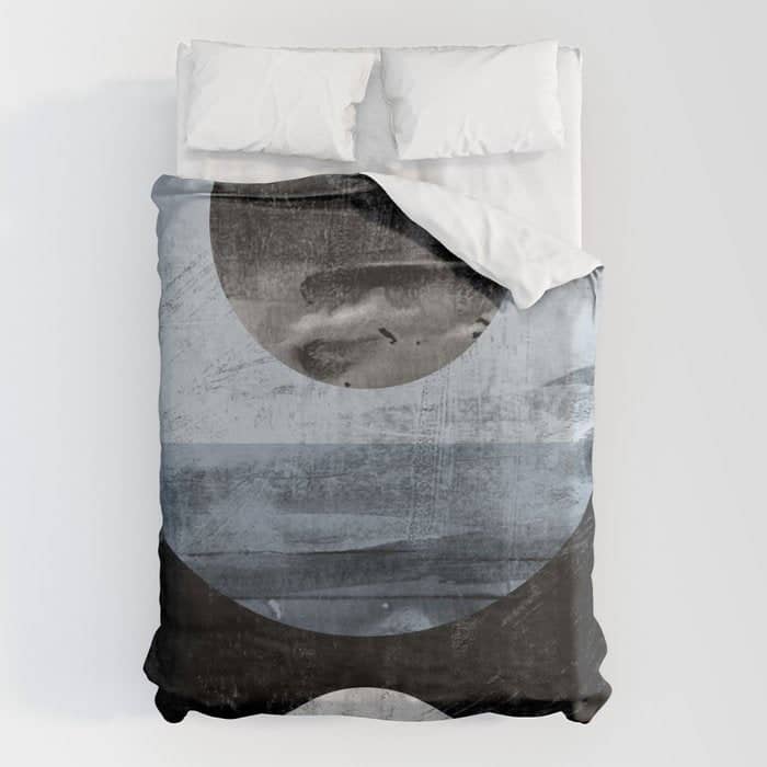 Circles Black And White Geometric Mid-Century Modern Abstract Duvet Cover