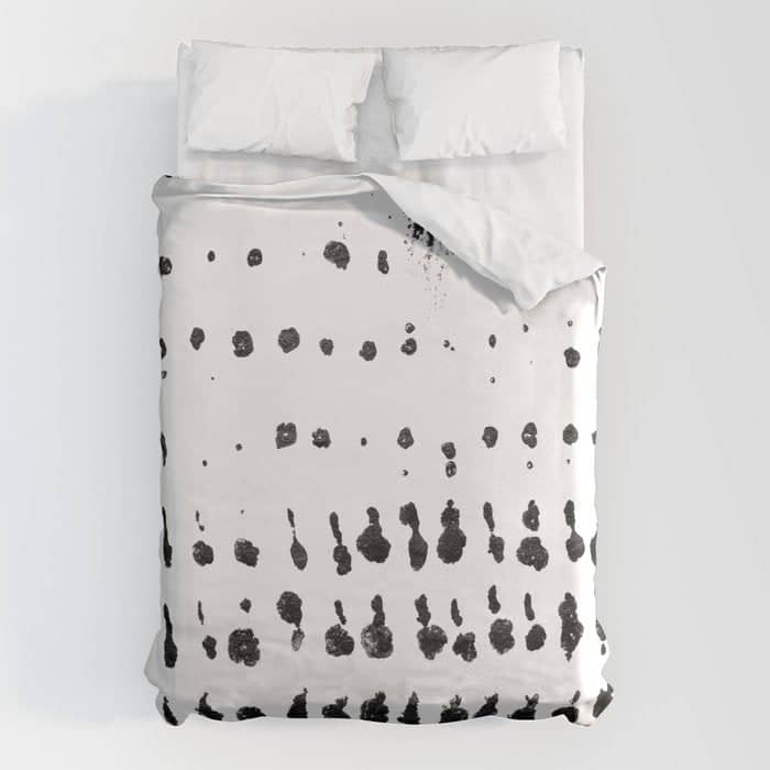 Medium Dots Pattern Black And White Distressed Texture Abstract Duvet Cover