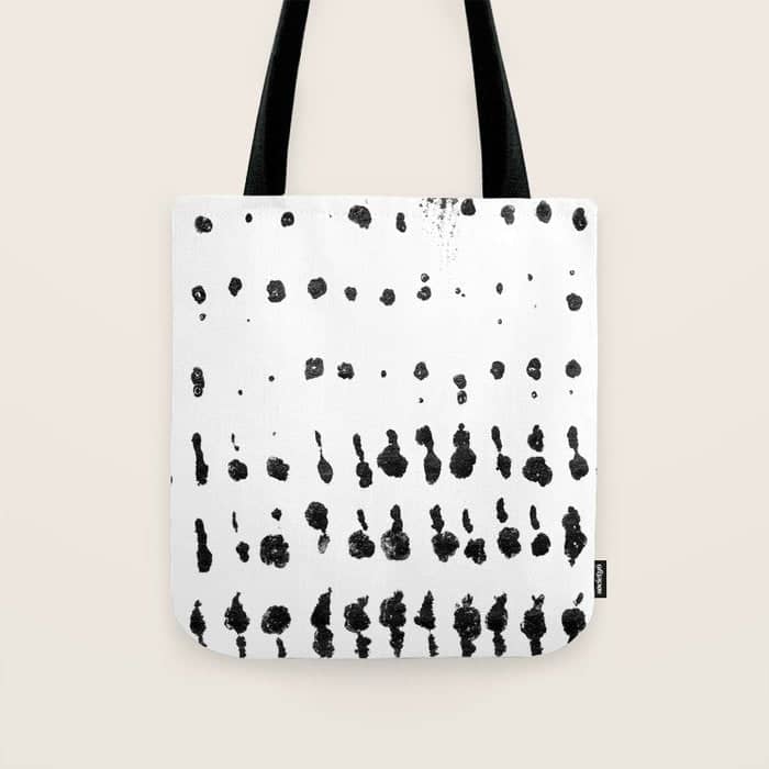 Medium Dots Pattern Black And White Distressed Texture Abstract Tote Bag