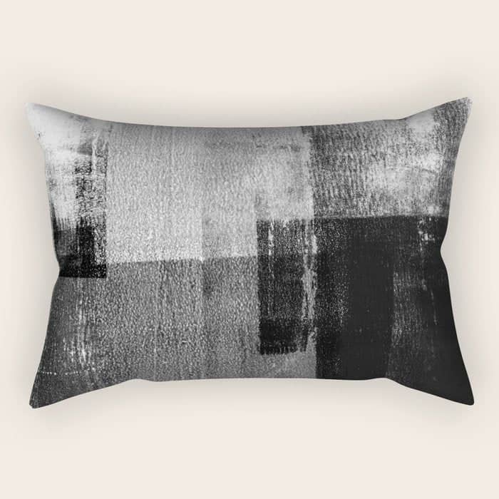 Black And White Minimalist Industrial Abstract Rectangular Pillow