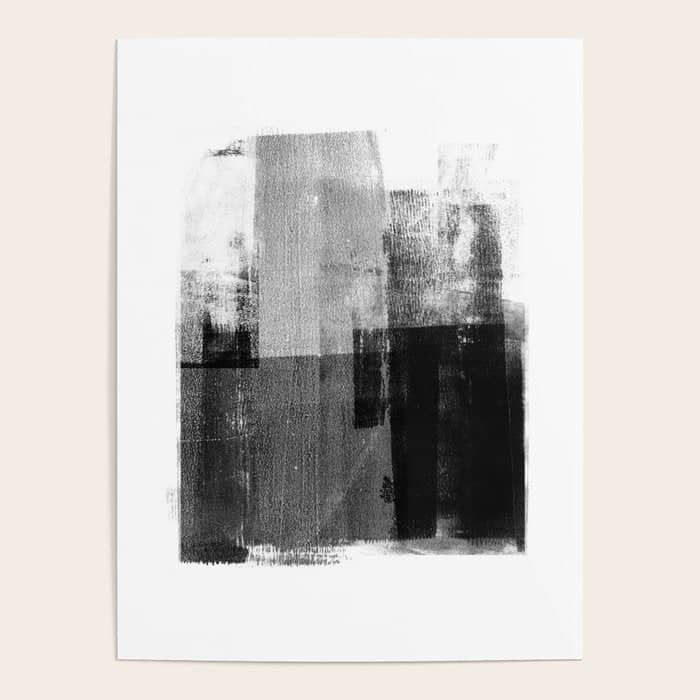 Black And White Minimalist Industrial Abstract Poster
