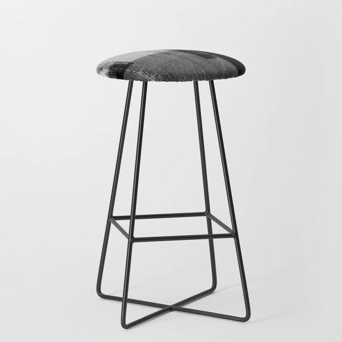 Black And White Minimalist Industrial Abstract Stool